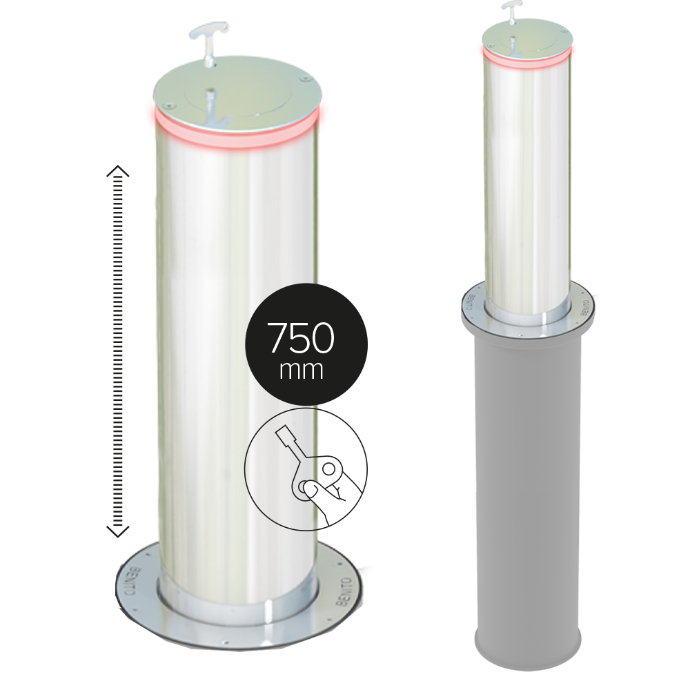 Semi-Automatic Telescopic with key and LED Ø220 x 500